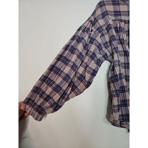 Free People Women's Jessi plaid Top Size Small - Picture 4 of 11